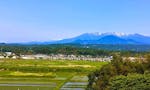 洞昌寺「不忘の塔」 蔵王連峰、田園風景を一望できます