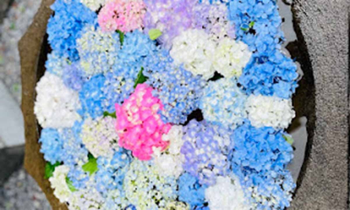朝日墓苑　樹木葬　永代供養墓 花手水