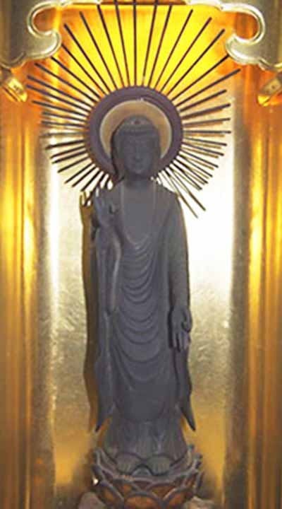 専行寺 新設プレート墓地「法輪廟」・永代供養墓「無極廟」 寺宝　阿弥陀如来立像（金銅仏）