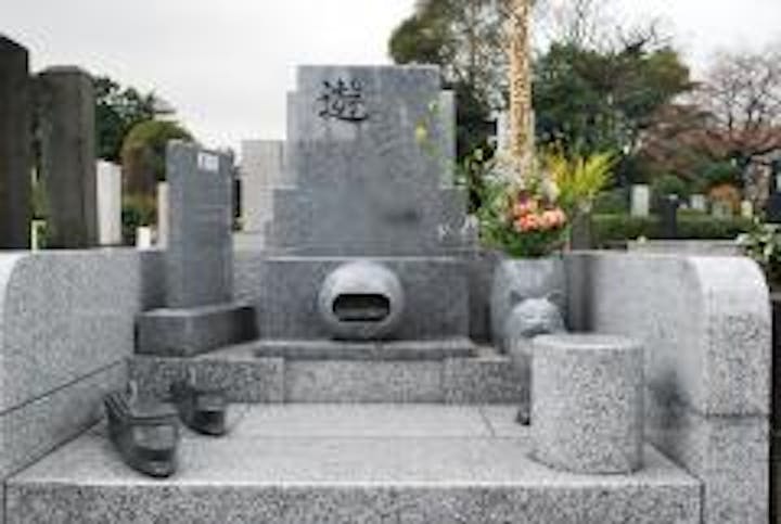 歴史ある墓所だけに和型の墓石が多いが、中にはモダンな洋型墓石も見かける