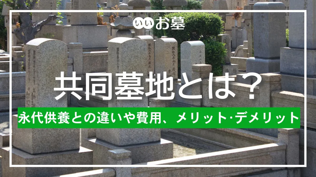 共同墓地とは?永代供養との違いや費用、メリット・デメリット