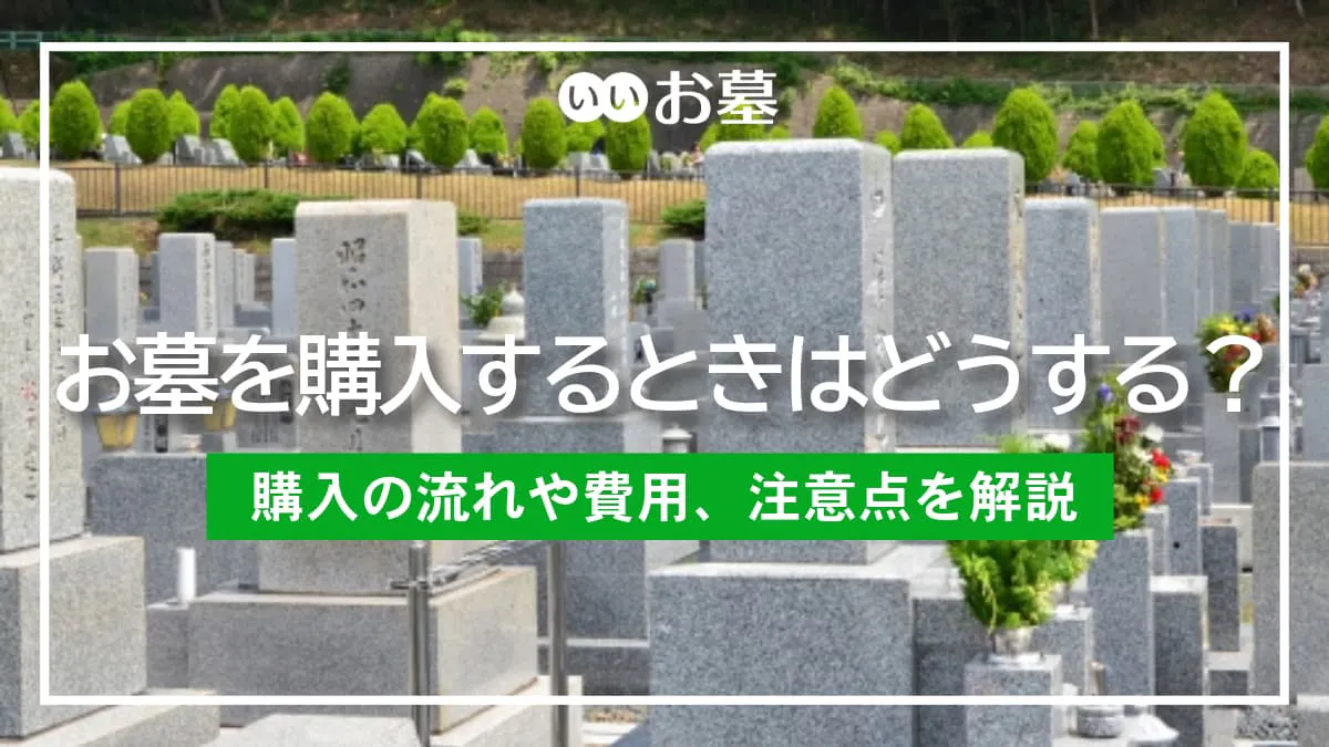 お墓を購入するときはどうする?流れや費用、注意点を解説