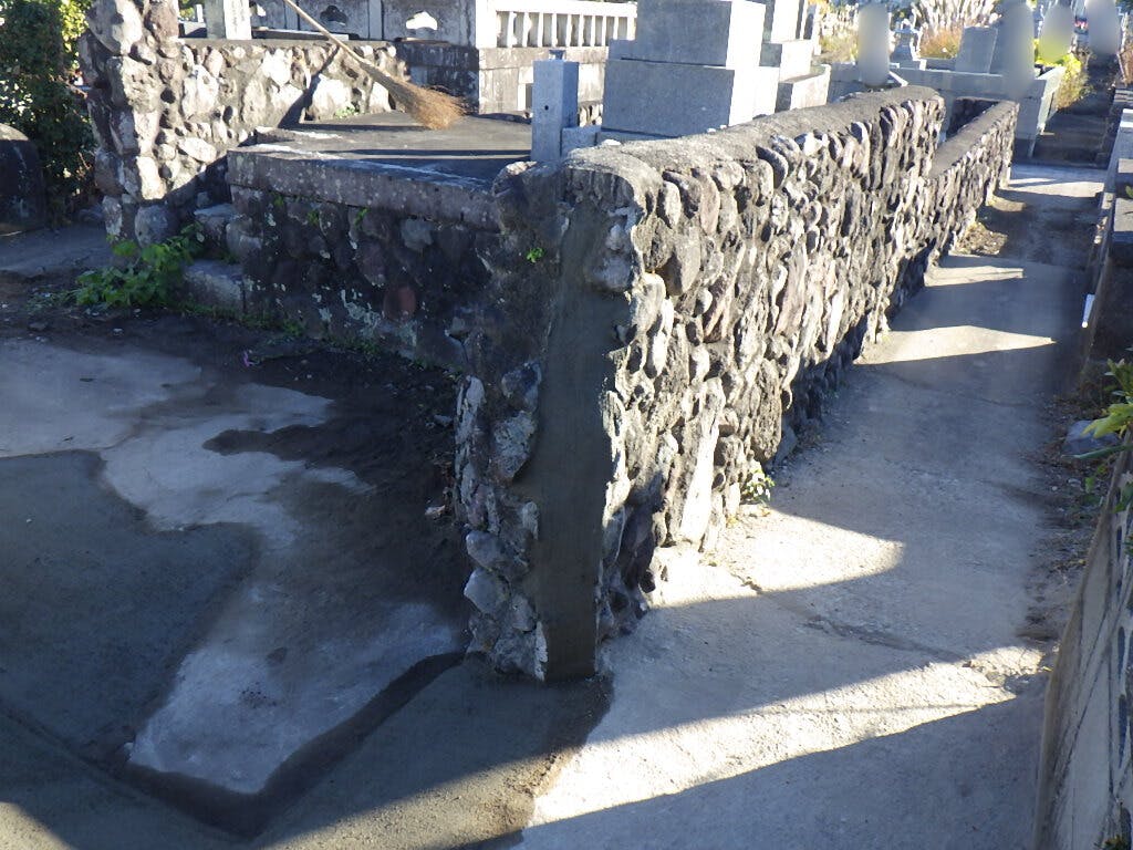 うさみ観音寺のお墓の墓石撤去前