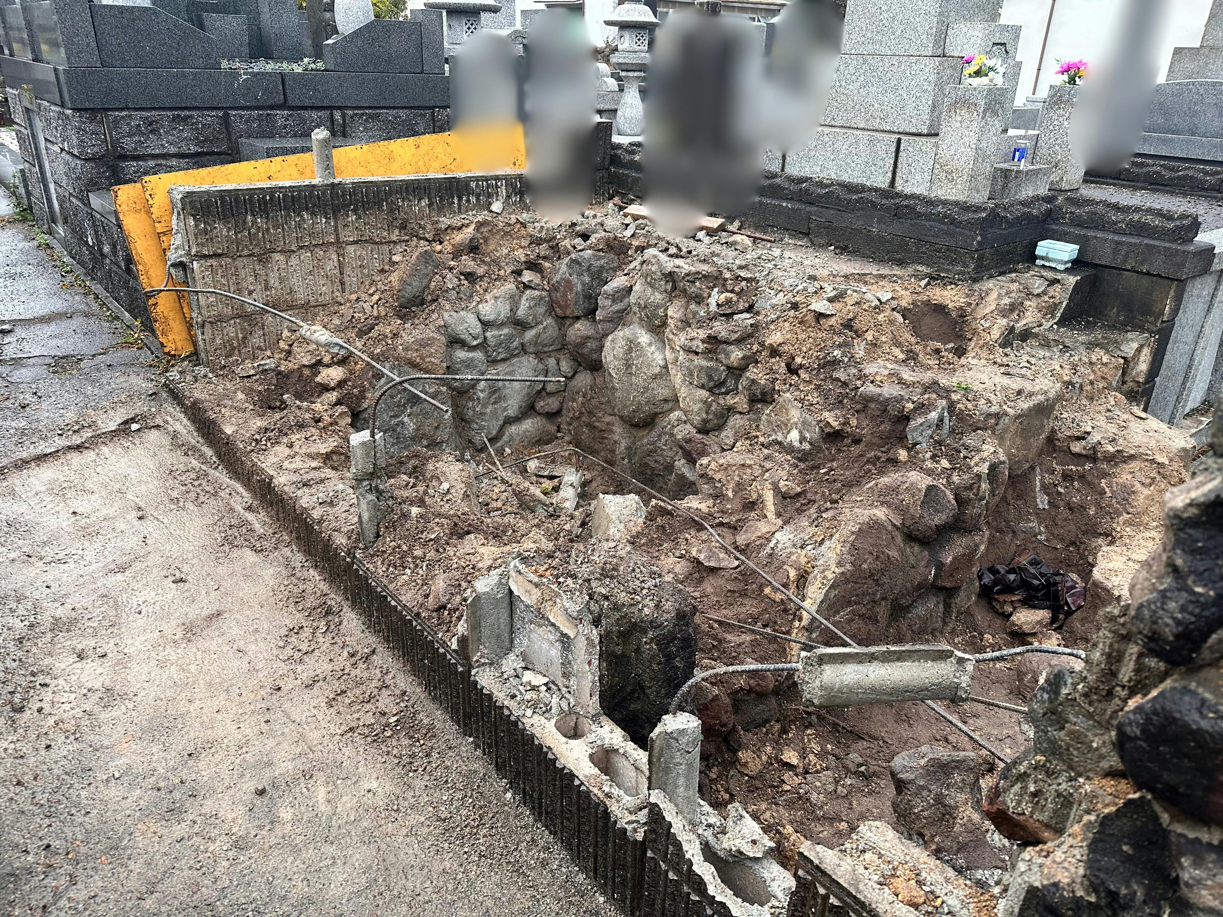 うさみ観音寺のお墓の墓石撤去後