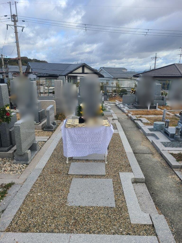 五条西山共同墓地のお墓の墓石撤去前