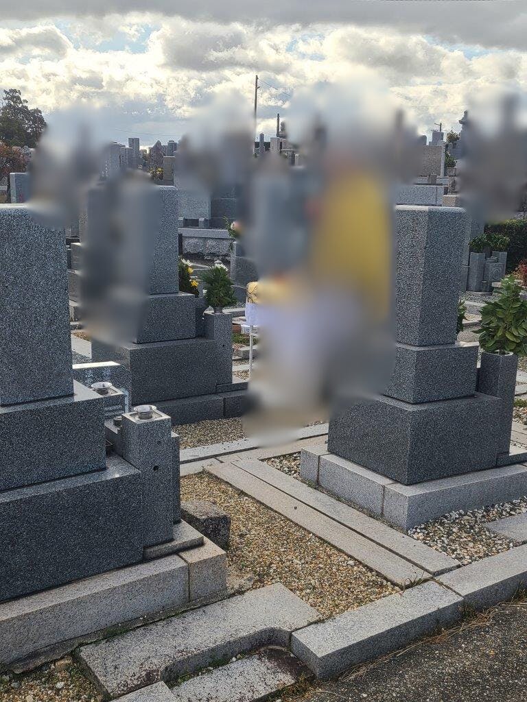 五条西山共同墓地のお墓の墓石撤去前