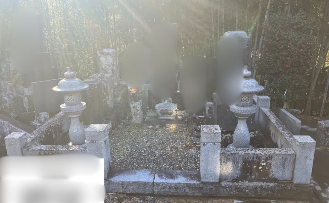 伊豆市安楽寺のお墓の墓石撤去前