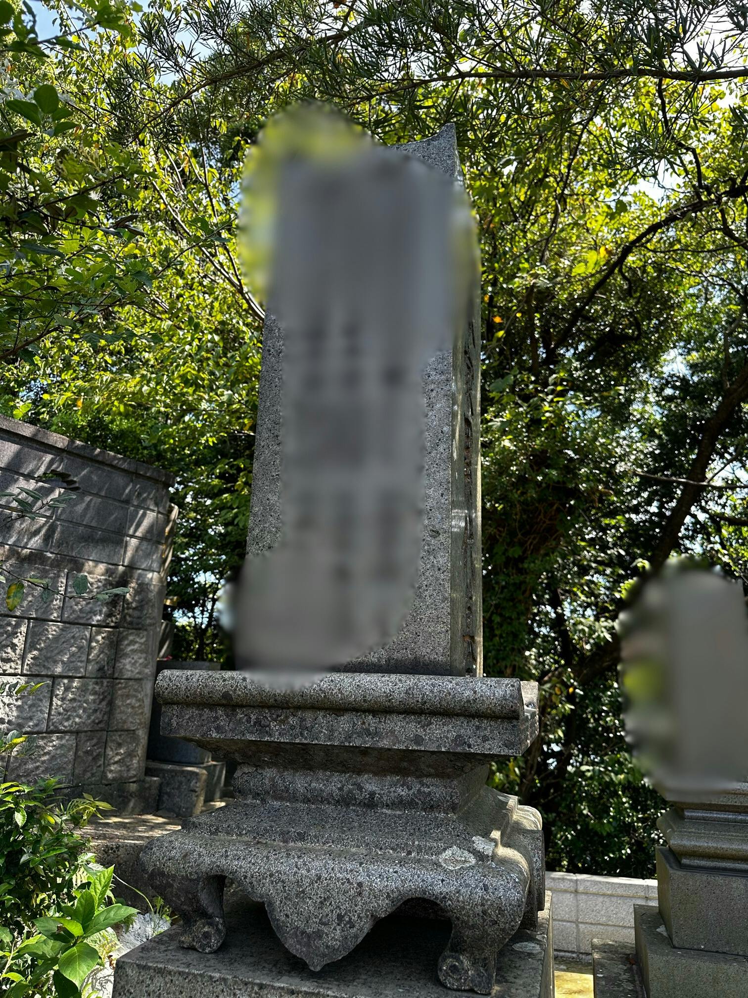 佐世保市共同墓地のお墓の墓石撤去前