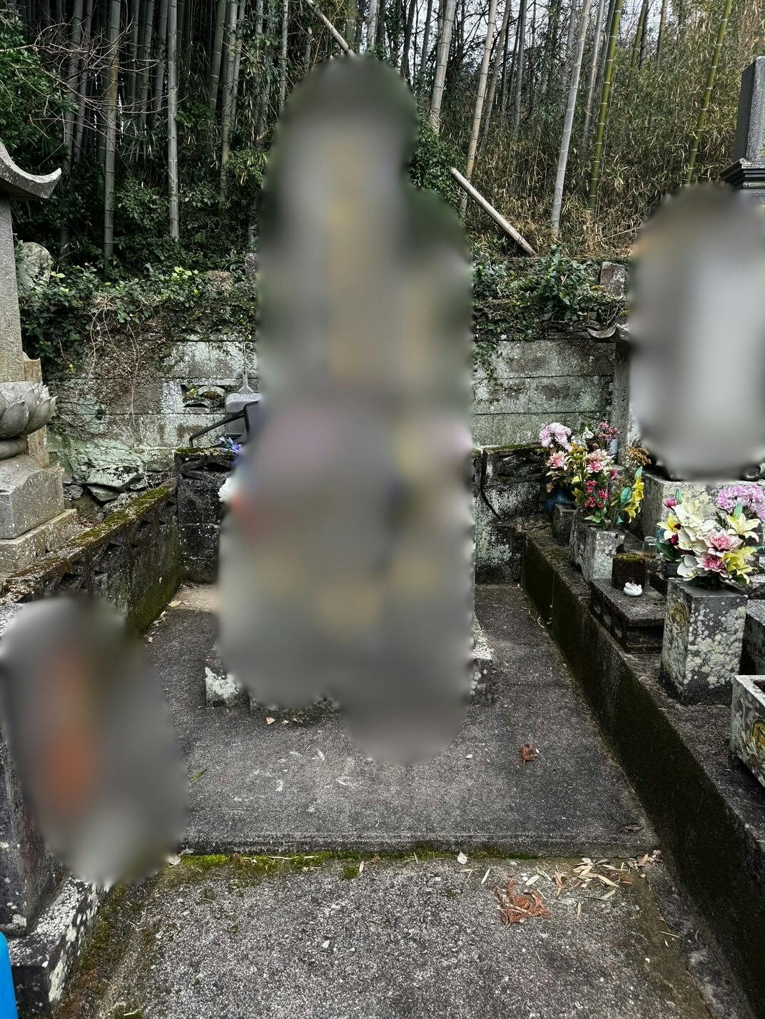 佐世保市指方町共同墓地のお墓の墓石撤去前