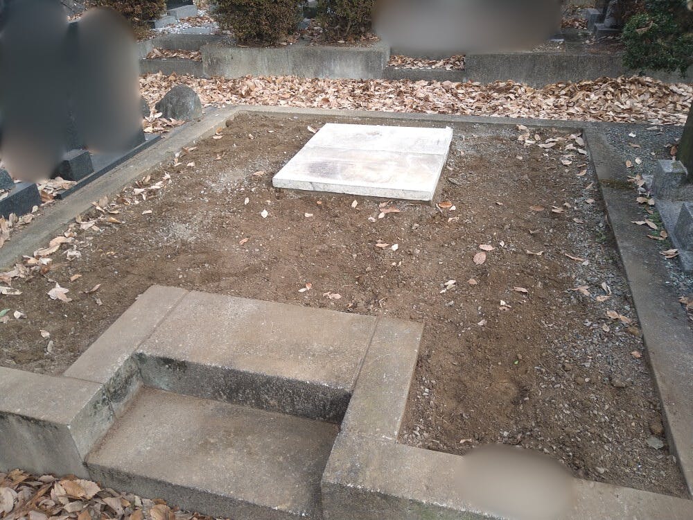 前橋市嶺公園墓地 一般墓のお墓の墓石撤去後