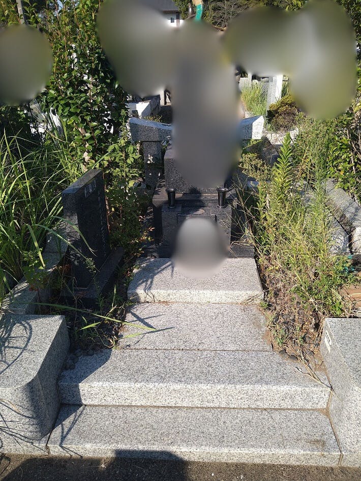 取手市来應寺のお墓の墓石撤去前