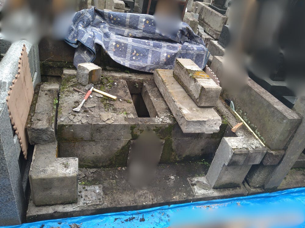 善願寺のお墓の墓石撤去前
