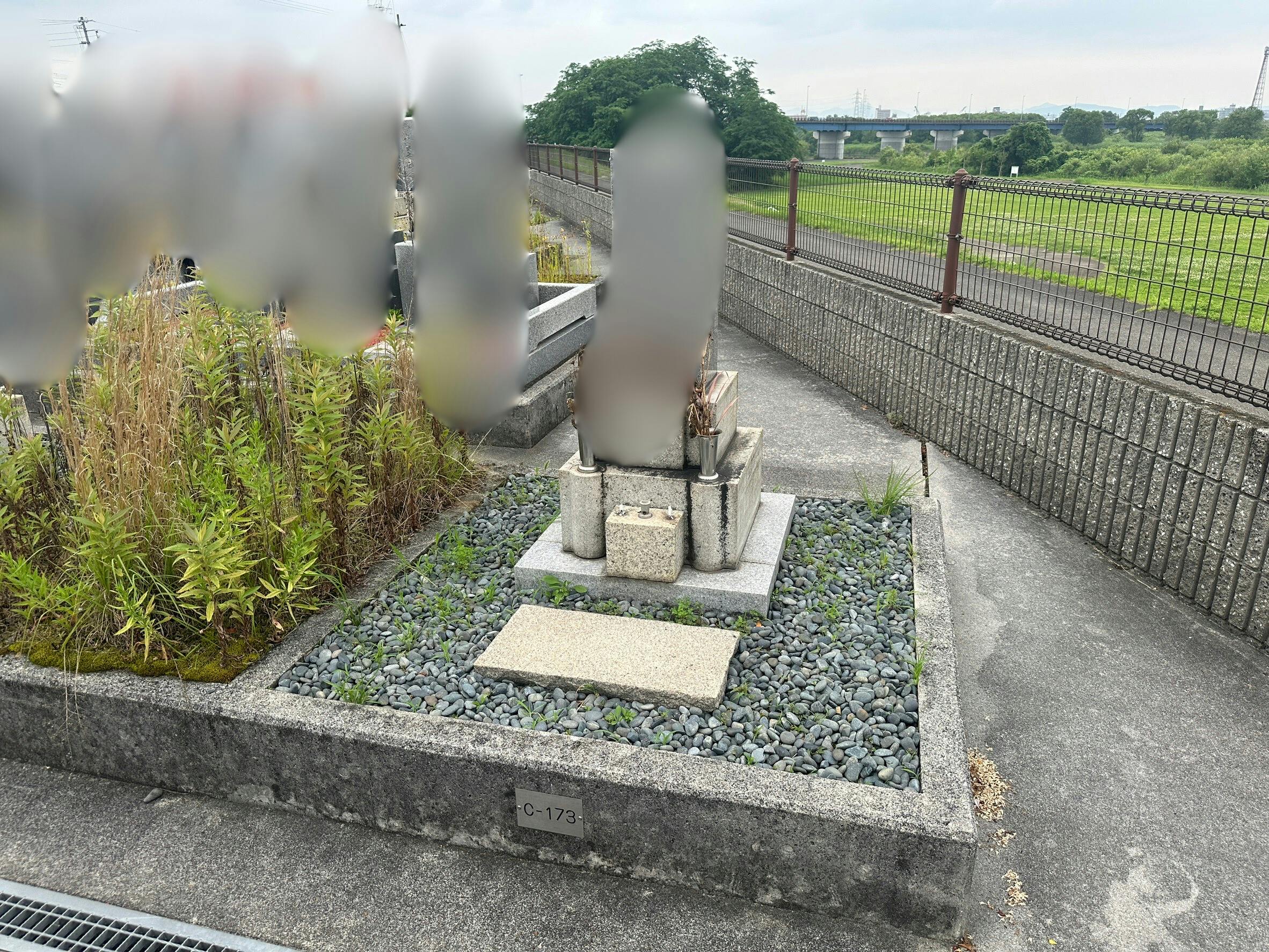 大垣市営 墨俣北霊苑のお墓の墓石撤去前