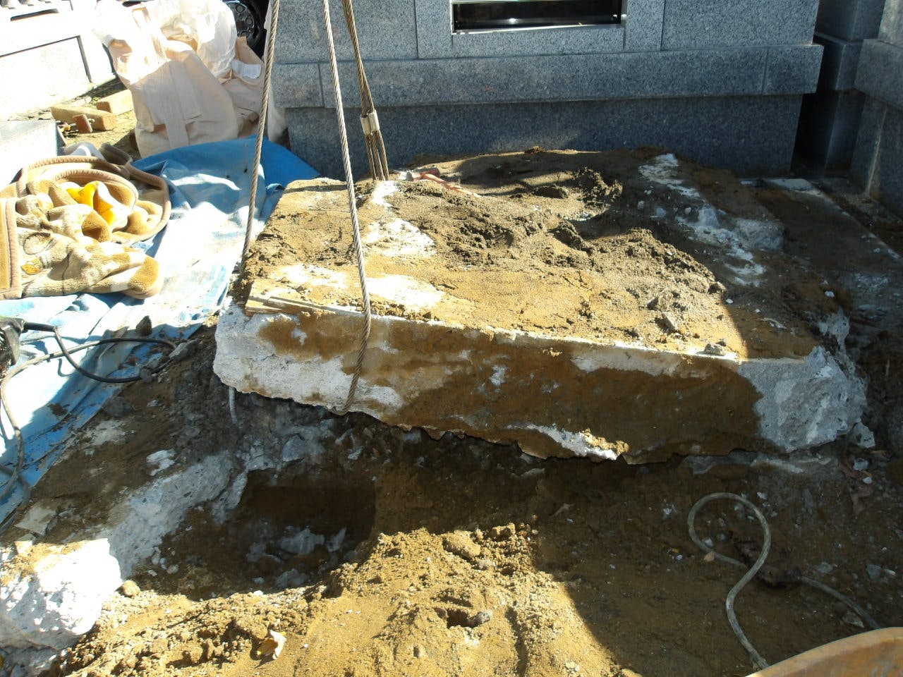 大網白里市南飯塚共同墓地のお墓の墓石撤去後