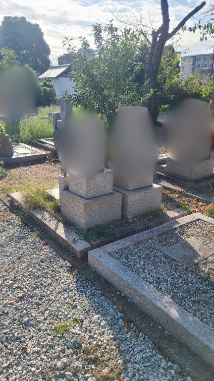 大阪市設 加美霊園のお墓の墓石撤去前