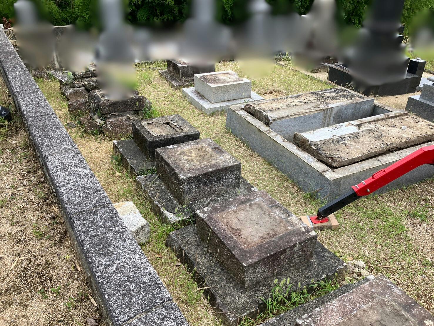 岡山市 瀬戸町下共同墓地のお墓の墓石撤去前