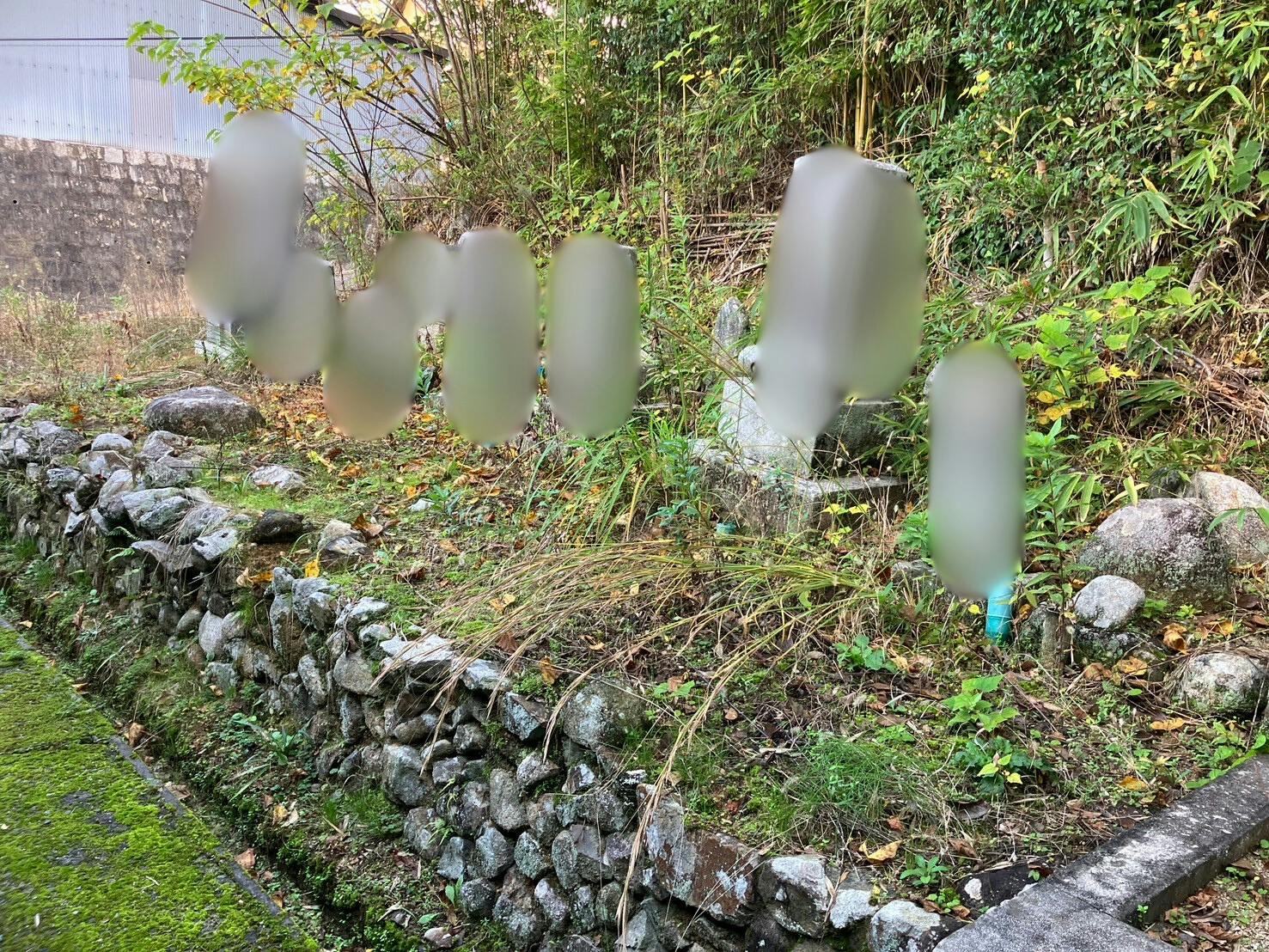 岡山県井原市私有地のお墓の墓石撤去前