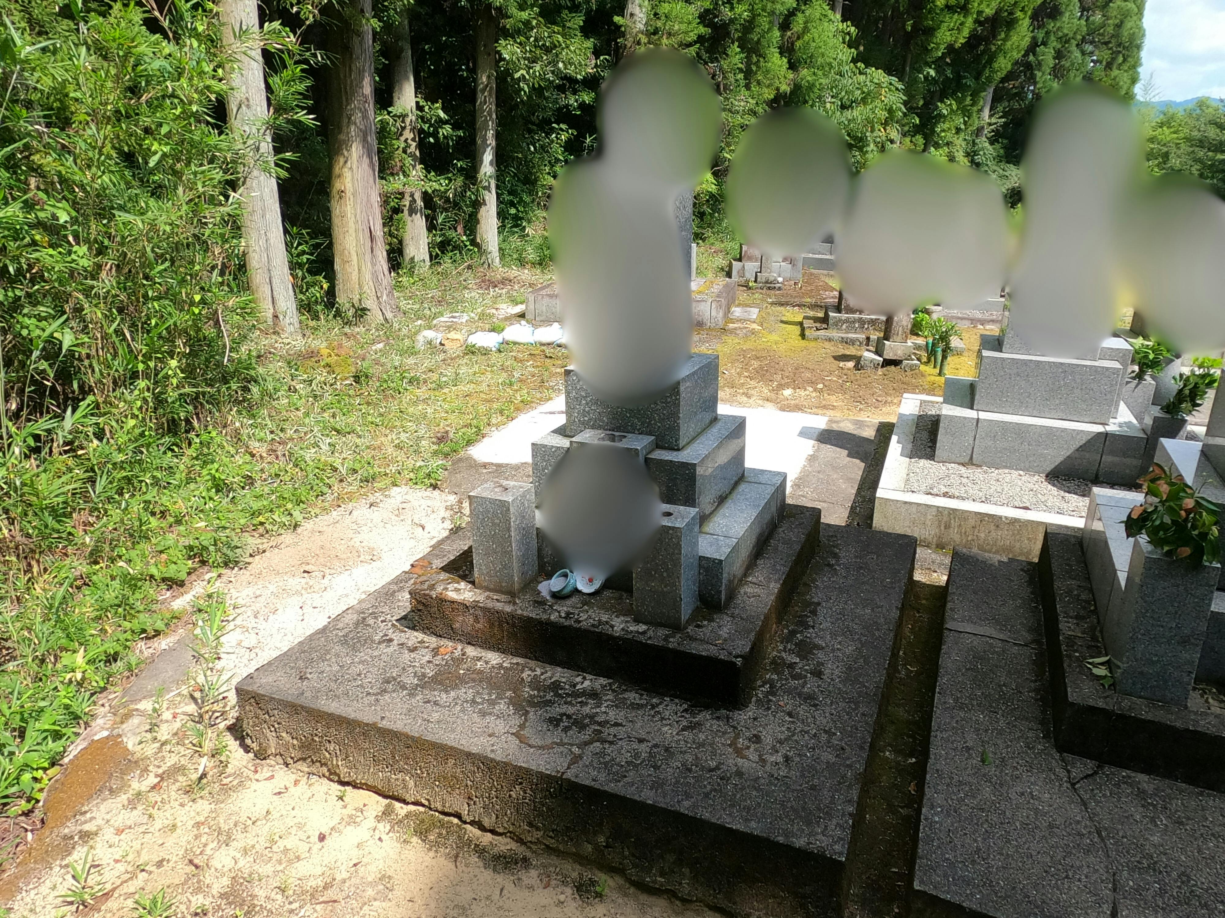 岩国市周東町用田 共同墓地のお墓の墓石撤去前