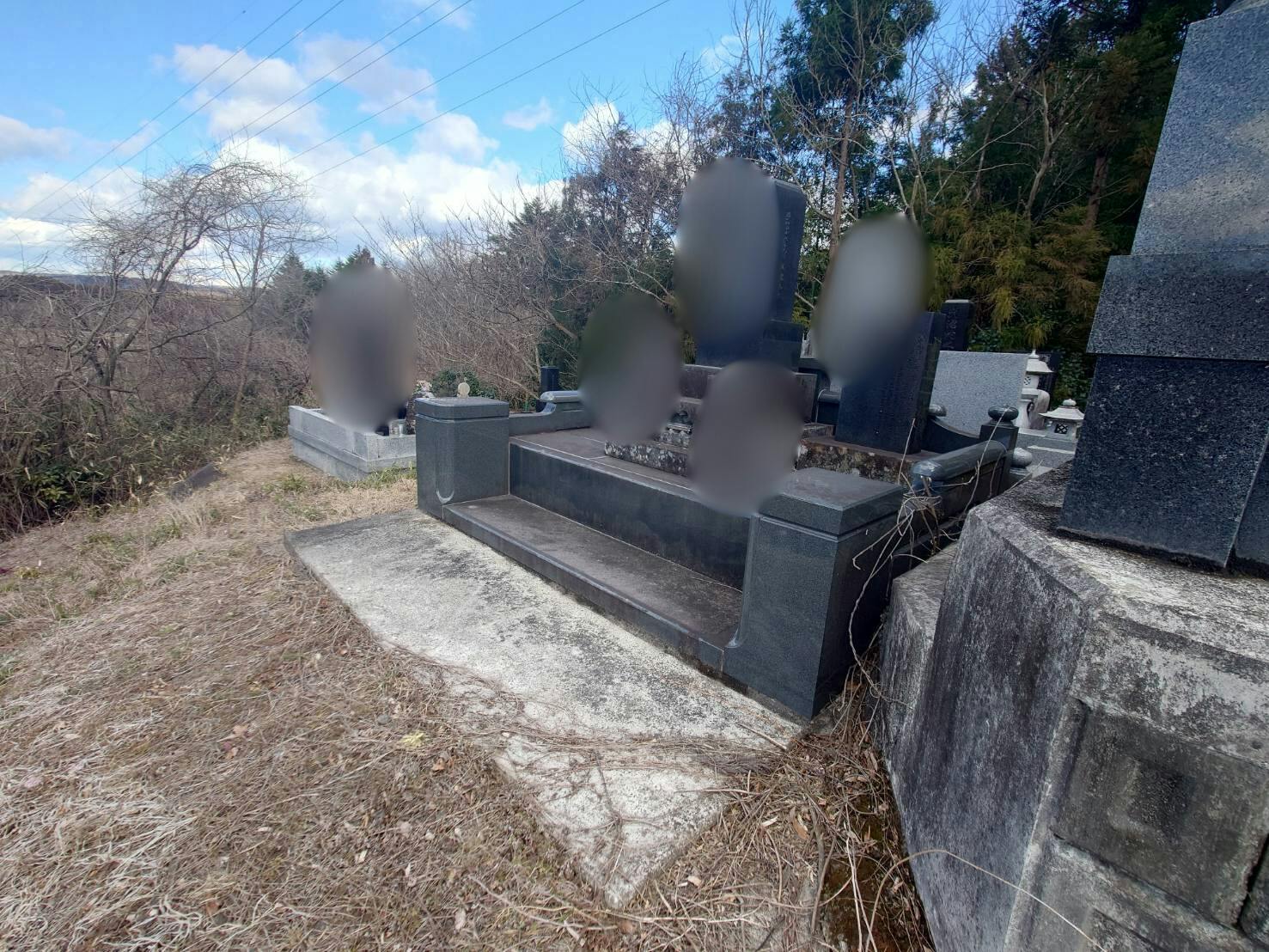 村田町薄木共同墓地のお墓の墓石撤去前