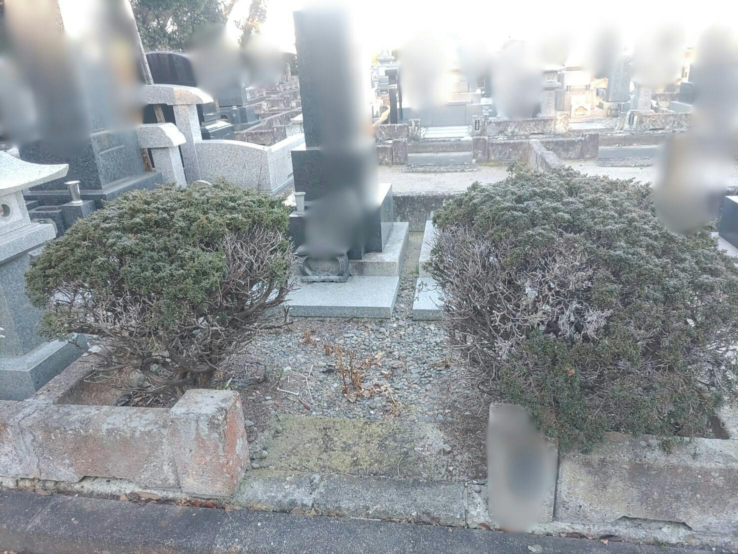 東海村豊岡向渚共同墓地のお墓の墓石撤去前