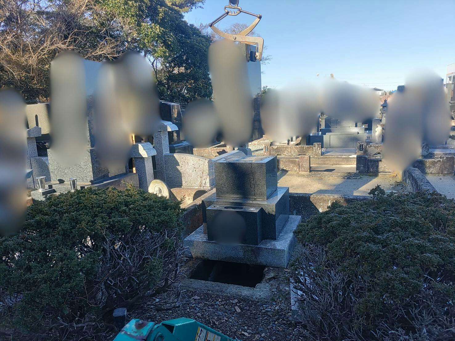 東海村豊岡向渚共同墓地のお墓の墓石撤去後