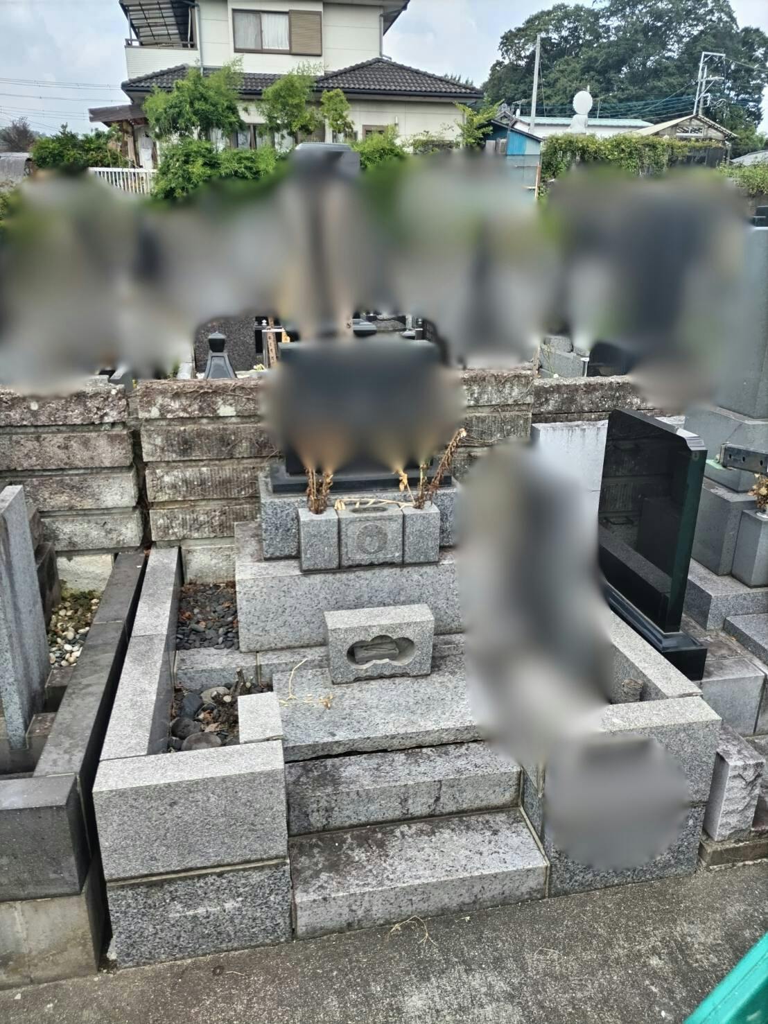 渋川市並木町 遍照寺のお墓の墓石撤去前