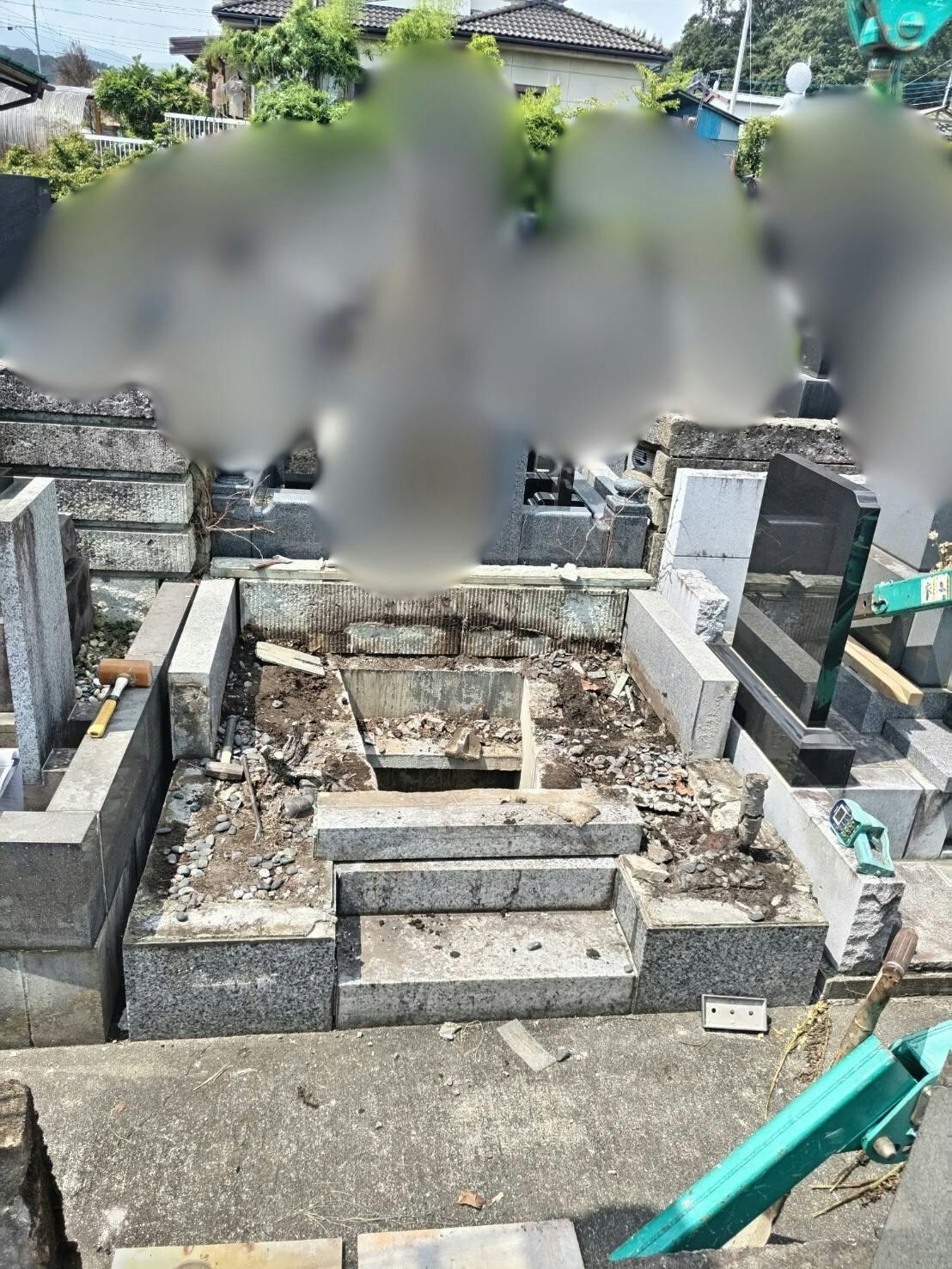 渋川市並木町 遍照寺のお墓の墓石撤去後