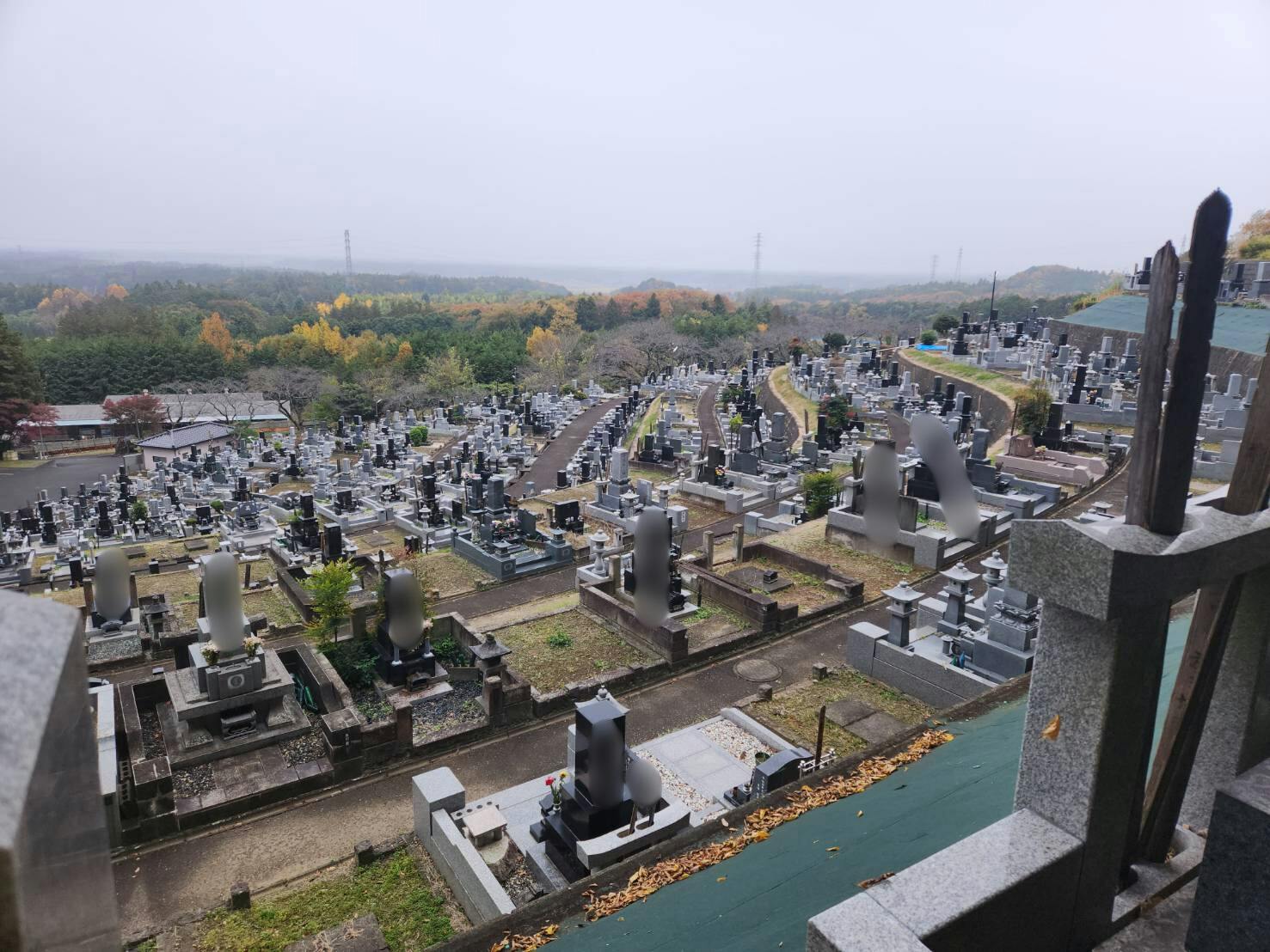 石岡市営 石岡龍神山霊園のお墓の墓石撤去前