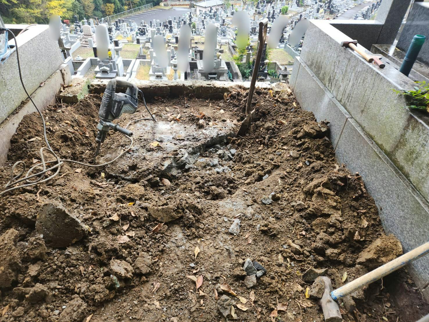 石岡市営 石岡龍神山霊園のお墓の墓石撤去後