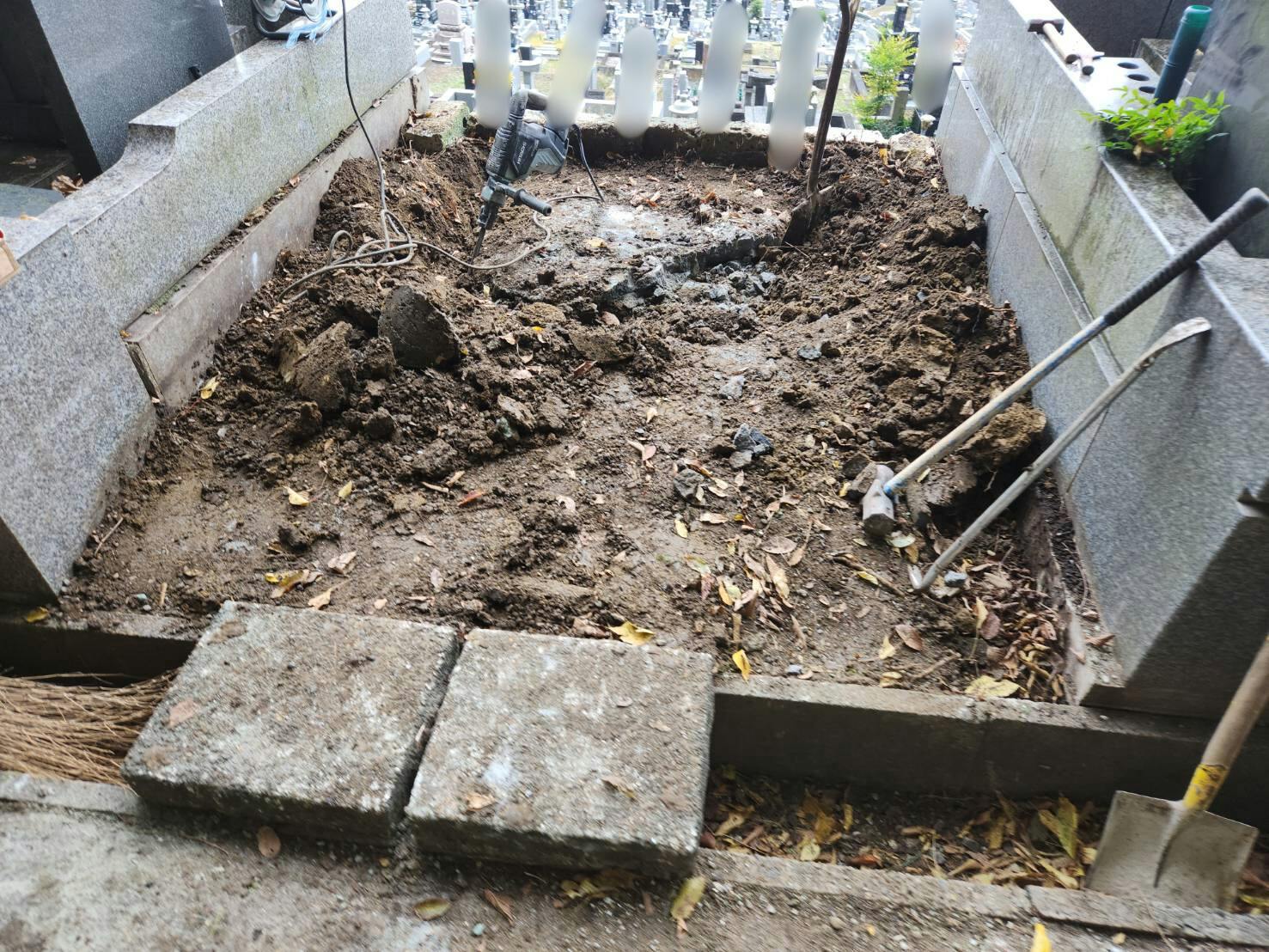 石岡市営 石岡龍神山霊園のお墓の墓石撤去後