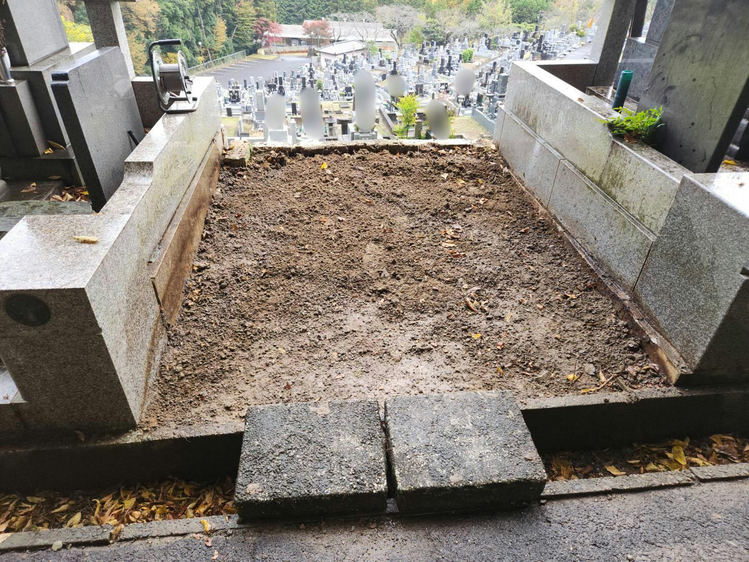 石岡市営 石岡龍神山霊園のお墓の墓石撤去後