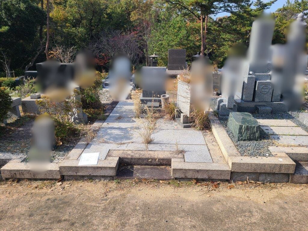 神戸市立 舞子墓園のお墓の墓石撤去前