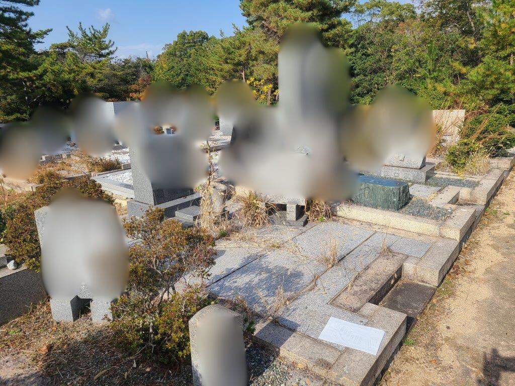 神戸市立 舞子墓園のお墓の墓石撤去前