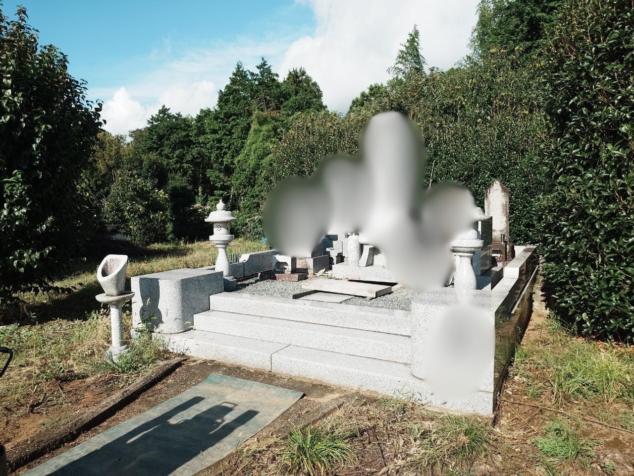 笠間市南友部共同墓地のお墓の墓石撤去前