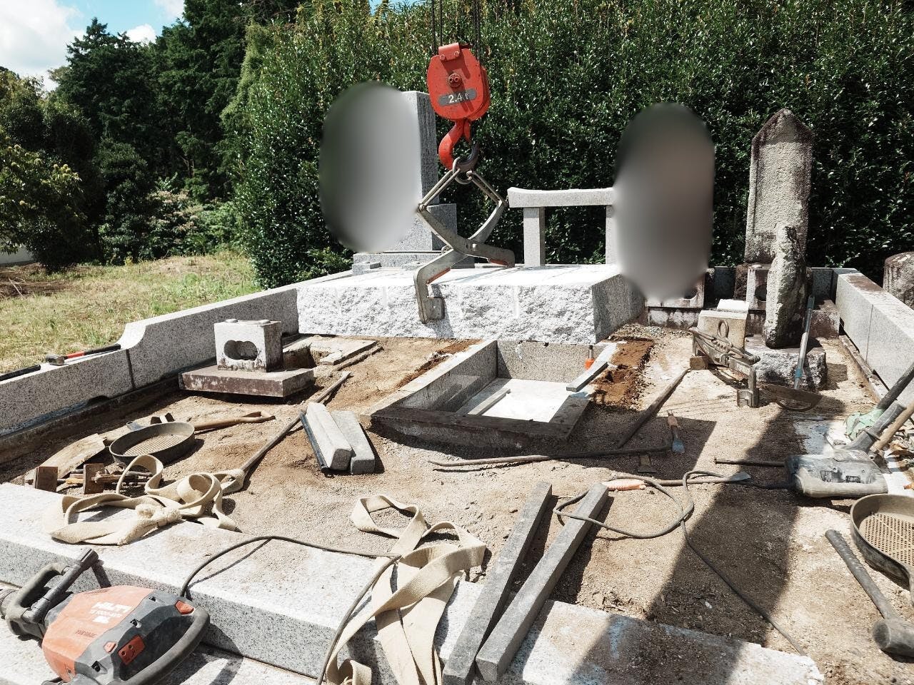 笠間市南友部共同墓地のお墓の墓石撤去後