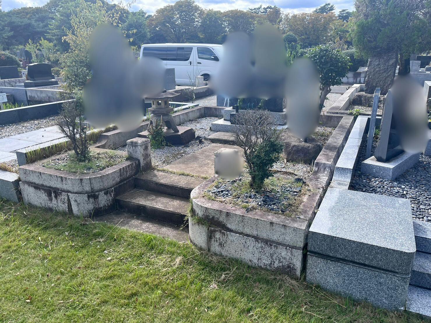 都立 小平霊園のお墓の墓石撤去前