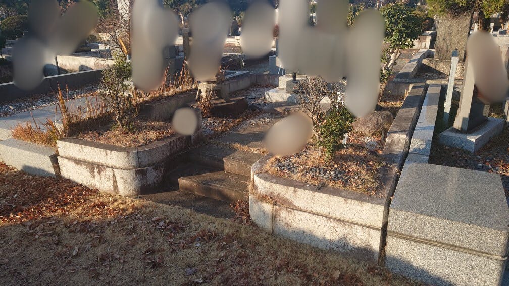 都立 小平霊園のお墓の墓石撤去前