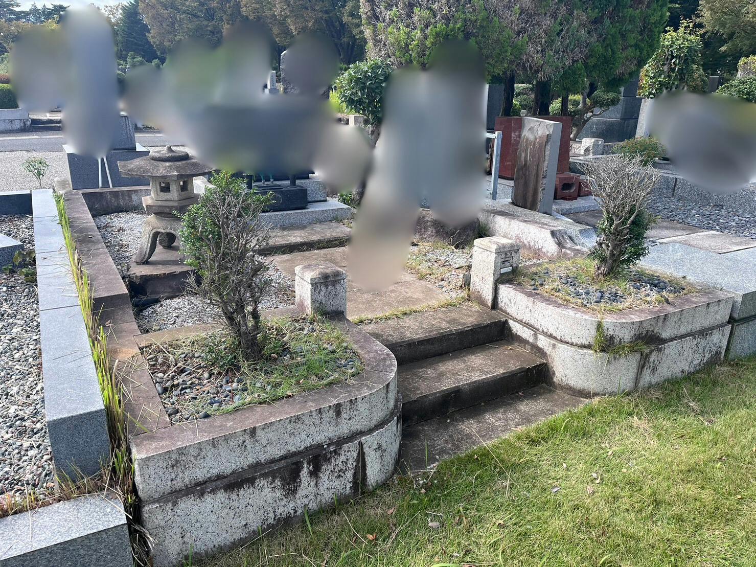 都立 小平霊園のお墓の墓石撤去前