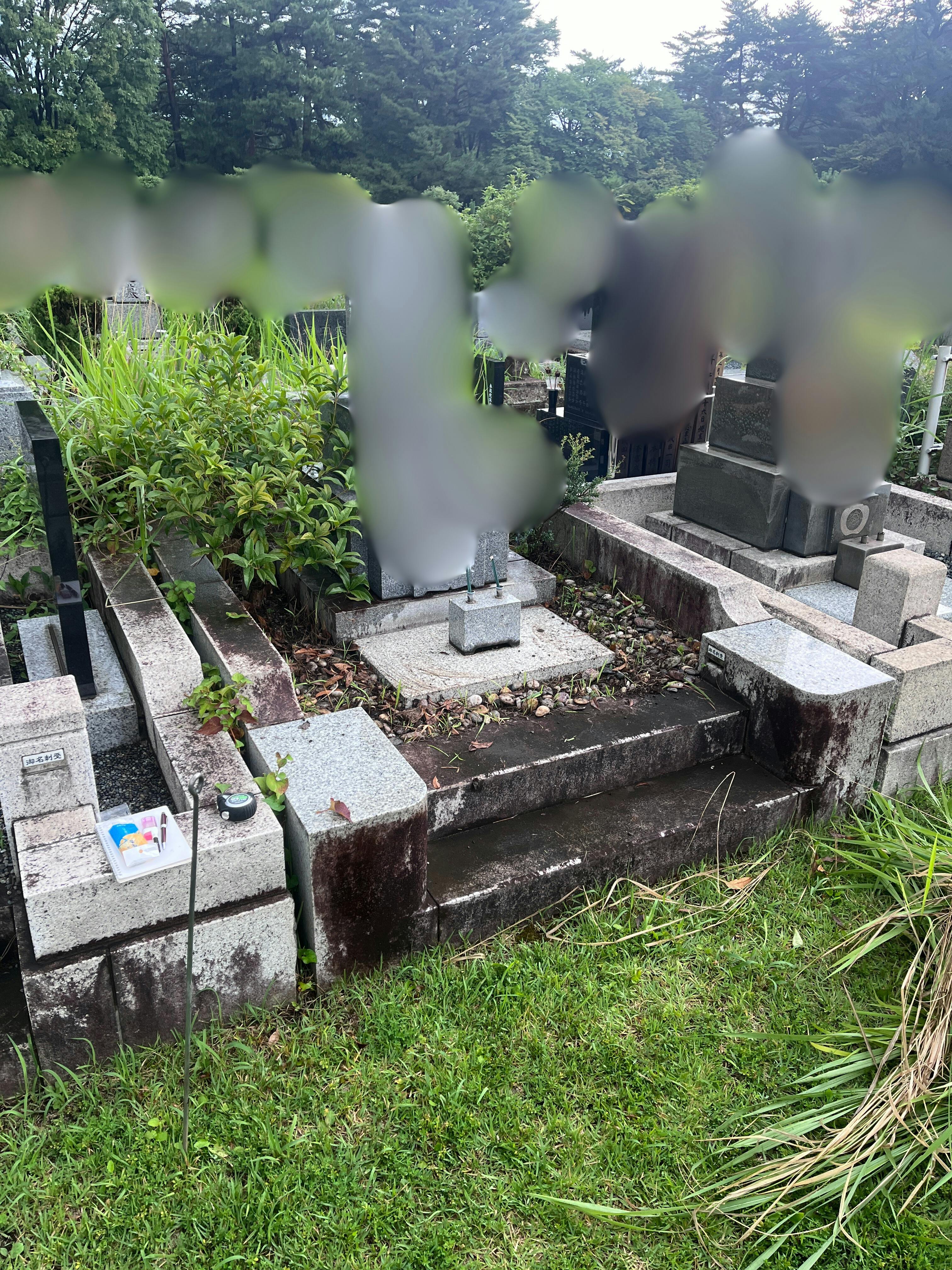 都立 小平霊園のお墓の墓石撤去前