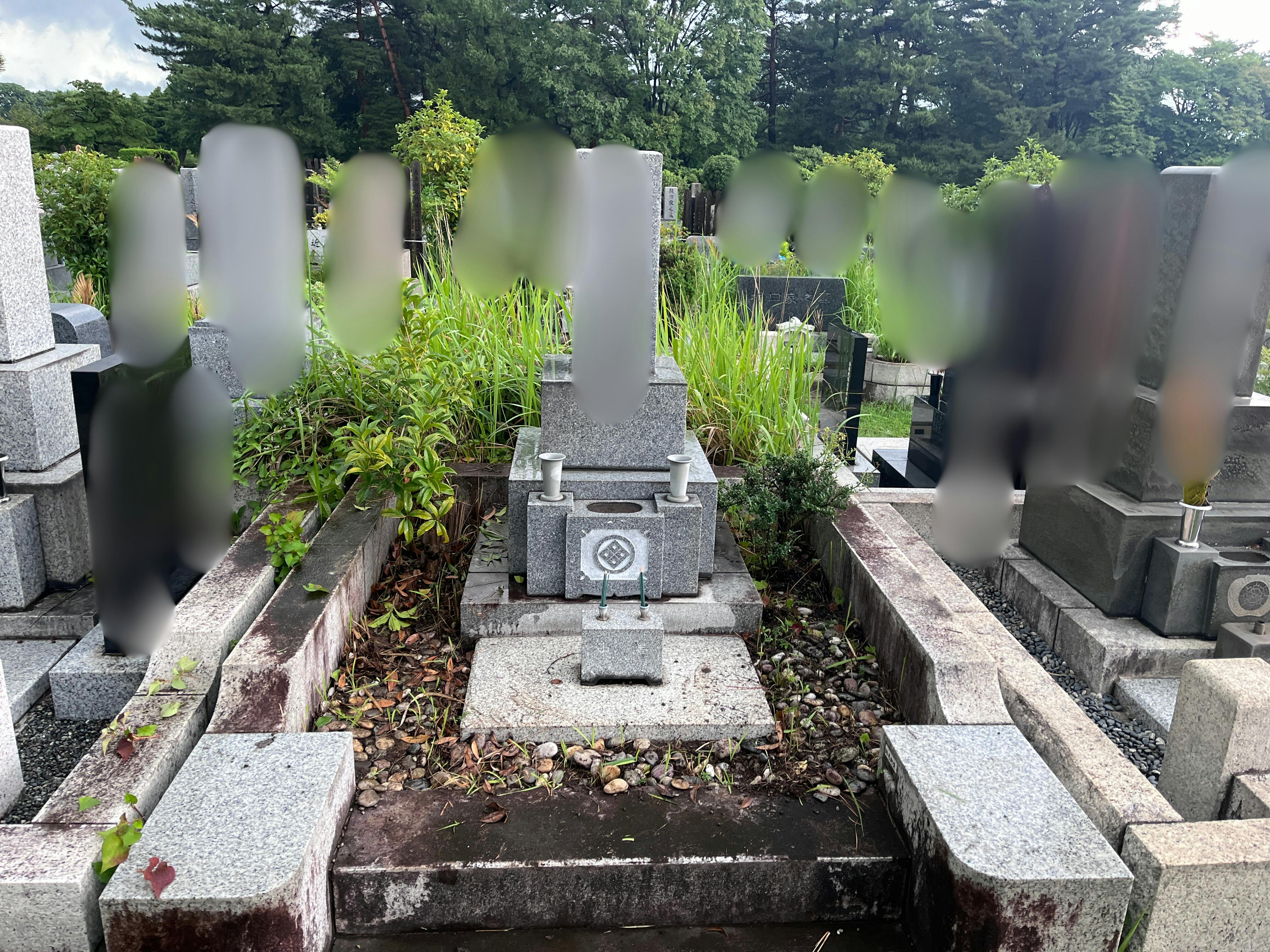 都立 小平霊園のお墓の墓石撤去前
