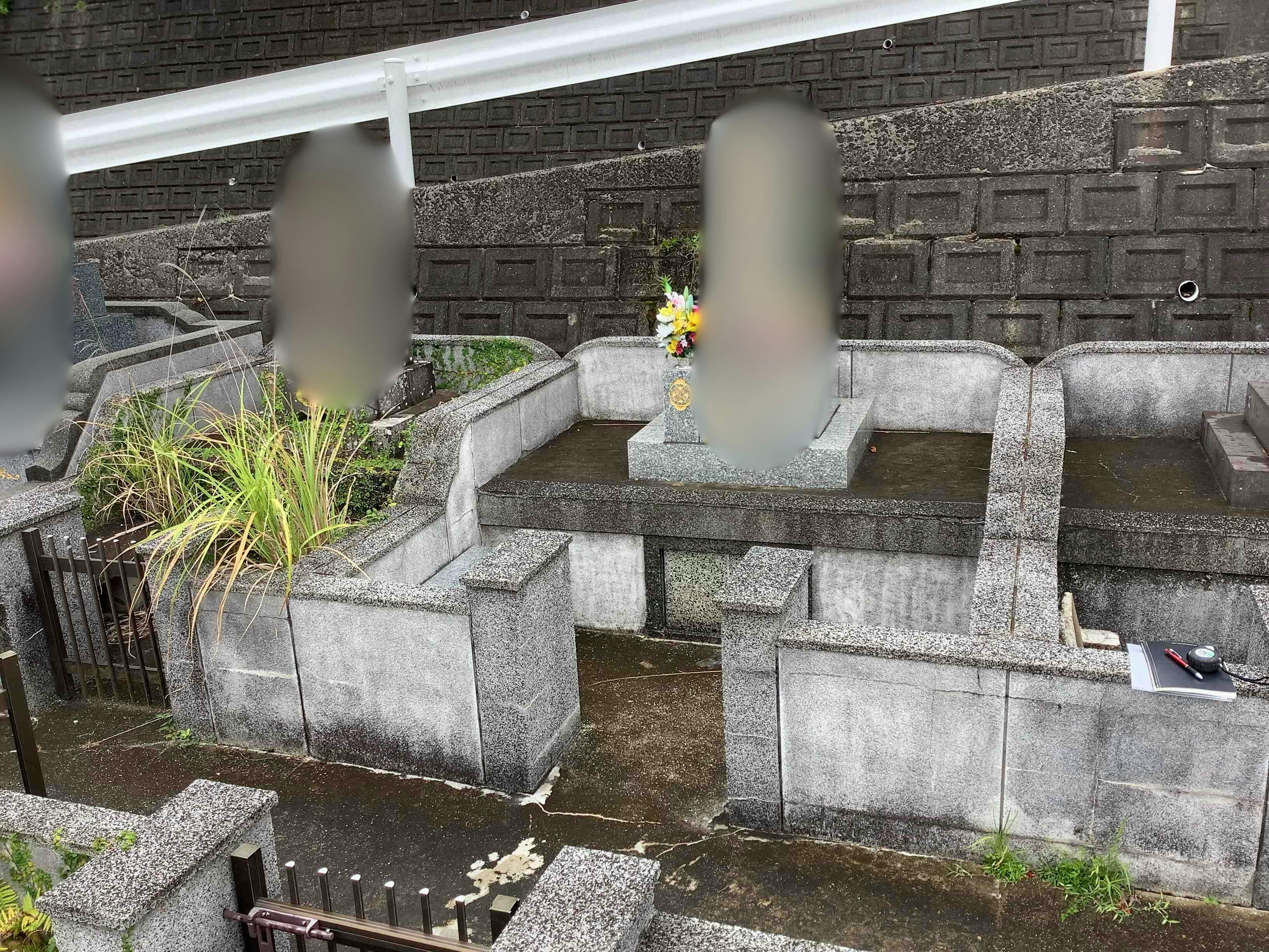 長崎市長崎霊園のお墓の墓石撤去前