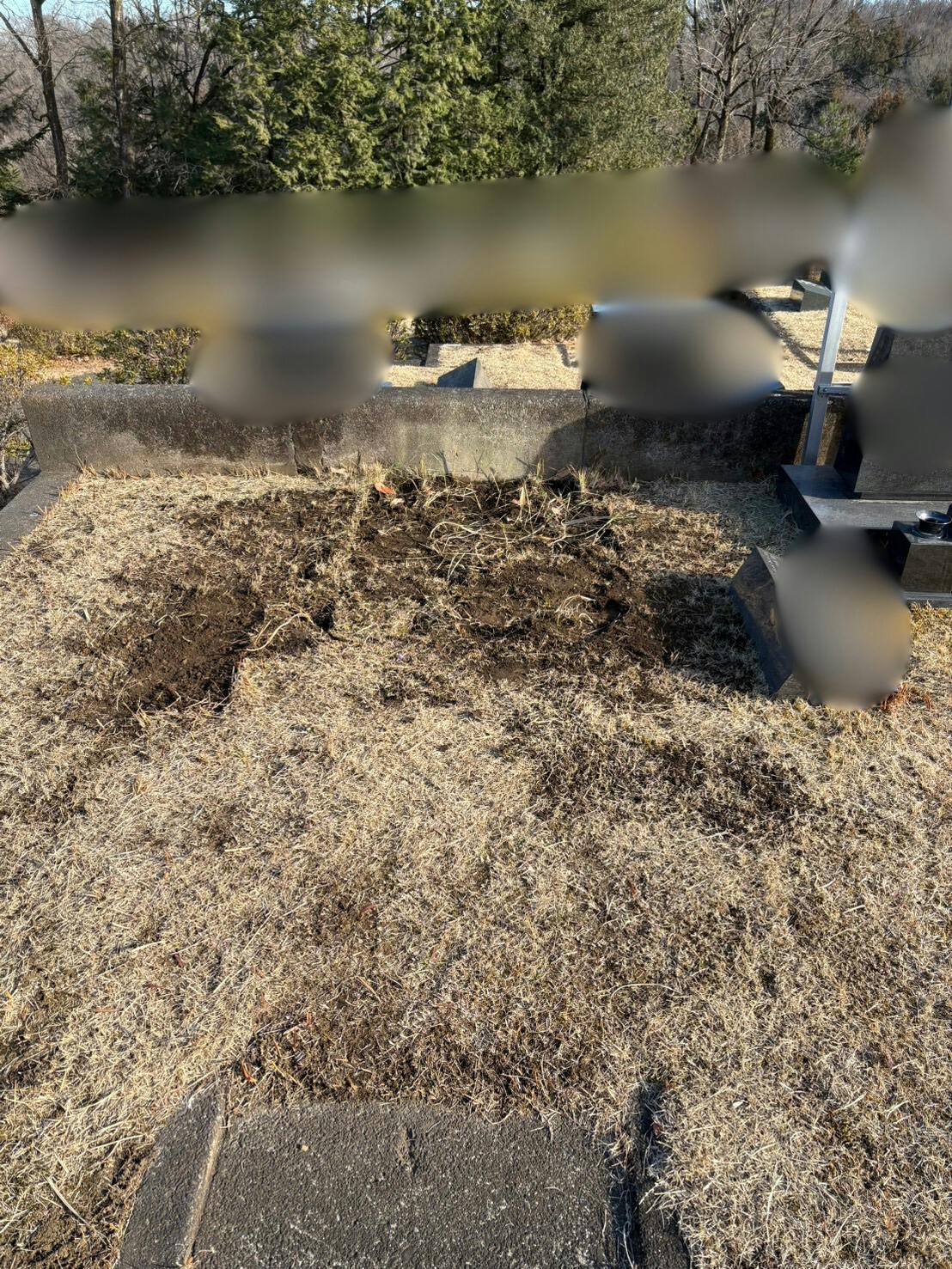 青梅市墓地公園のお墓の墓石撤去後