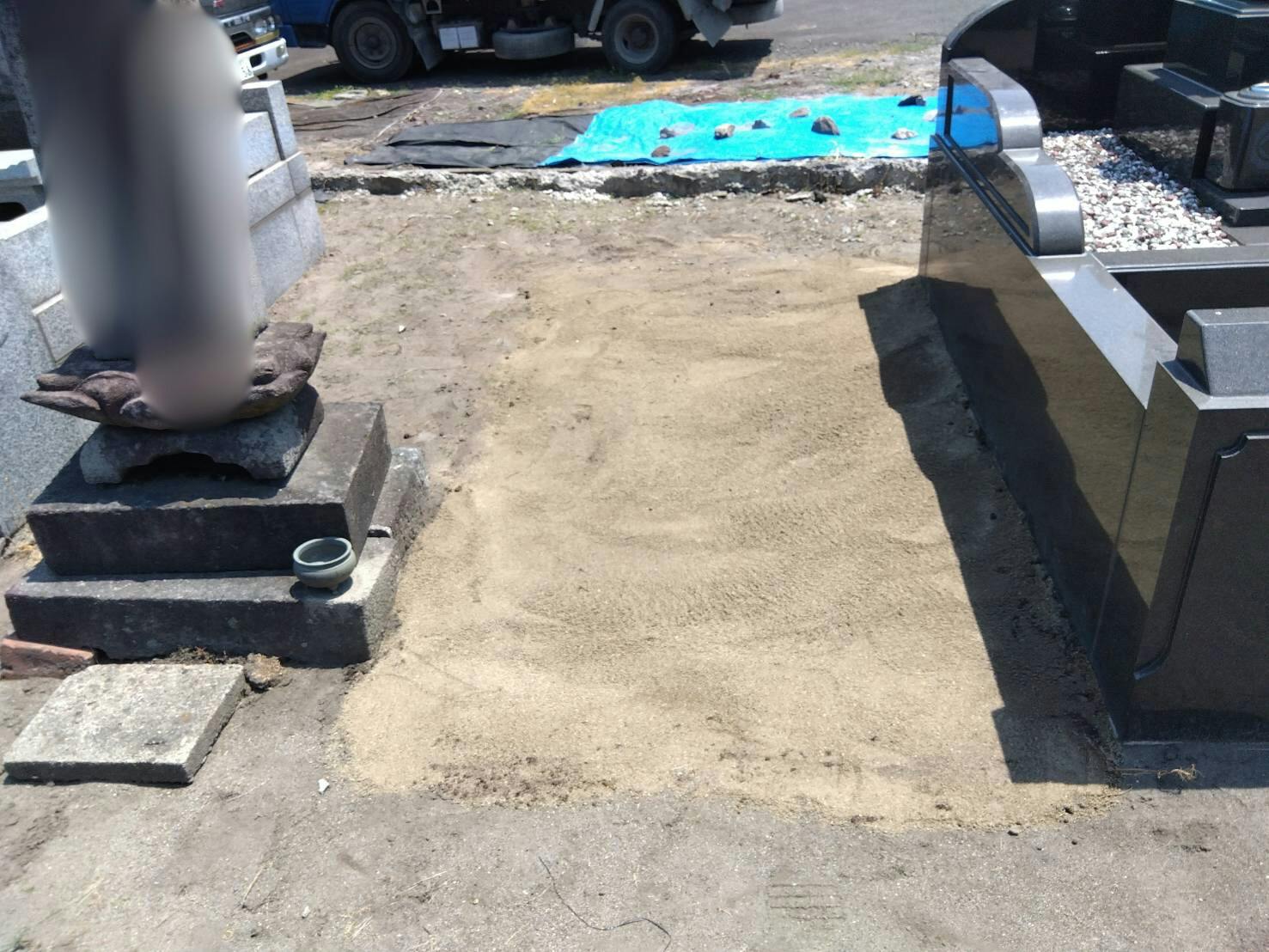 青森市富田 西滝共同墓地のお墓の墓石撤去後