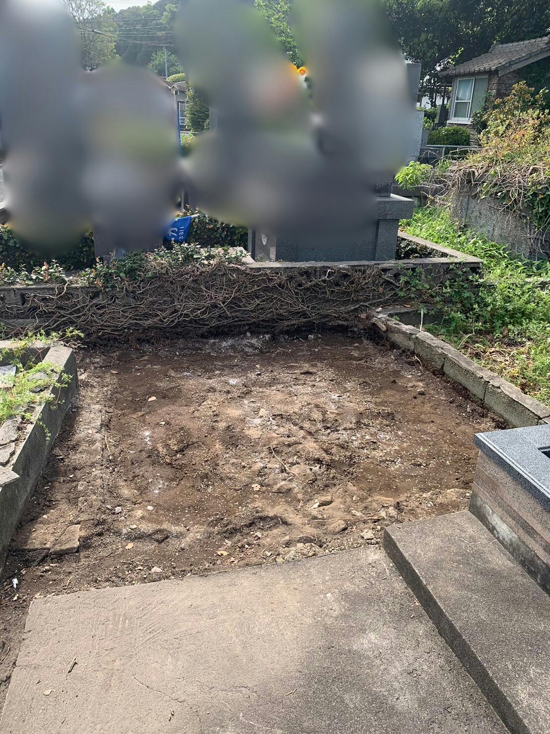 鹿屋市田淵町共同墓地のお墓の墓石撤去後