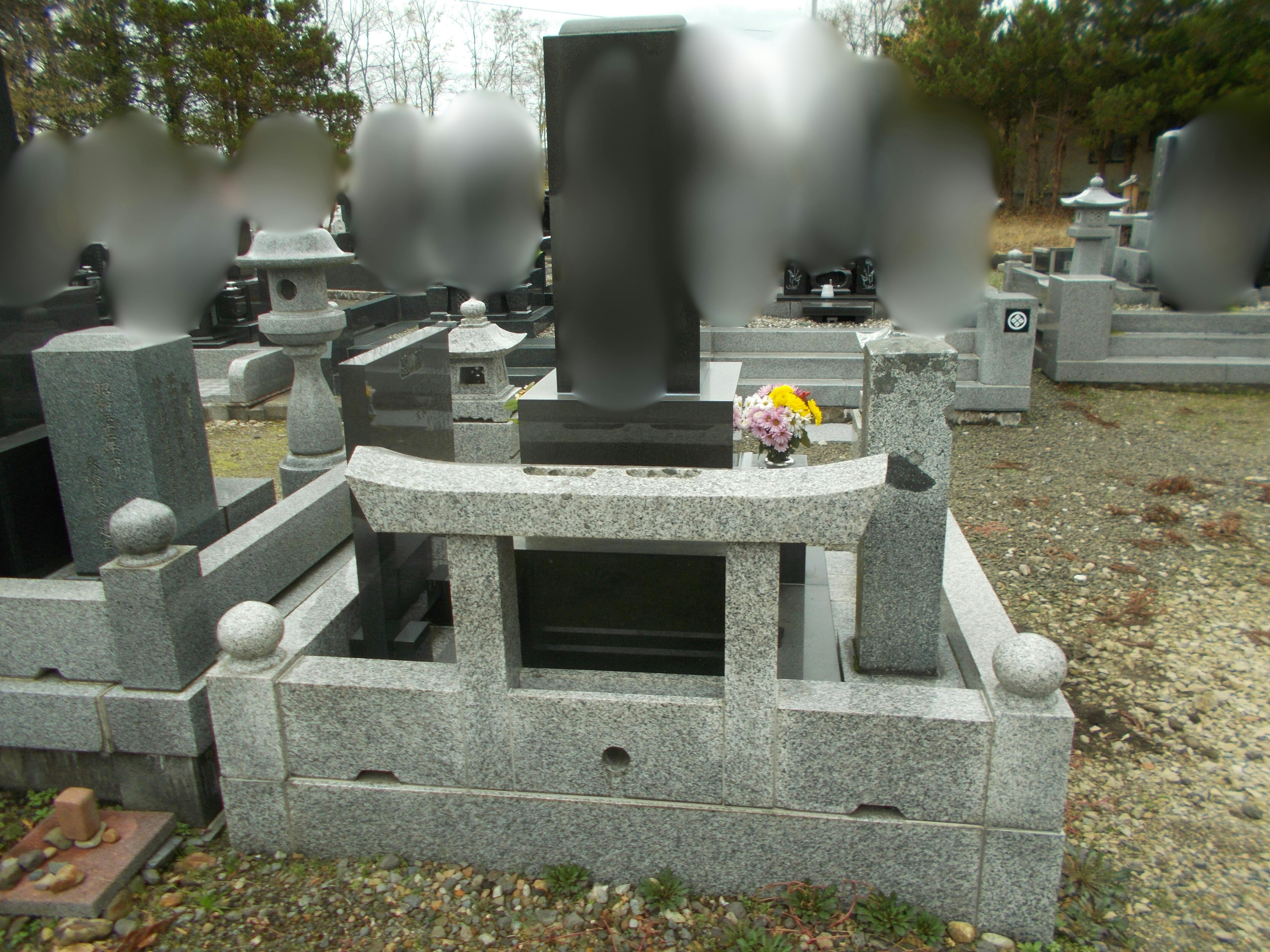 鹿角市十和田錦木沢尻共同墓地のお墓の墓石撤去前